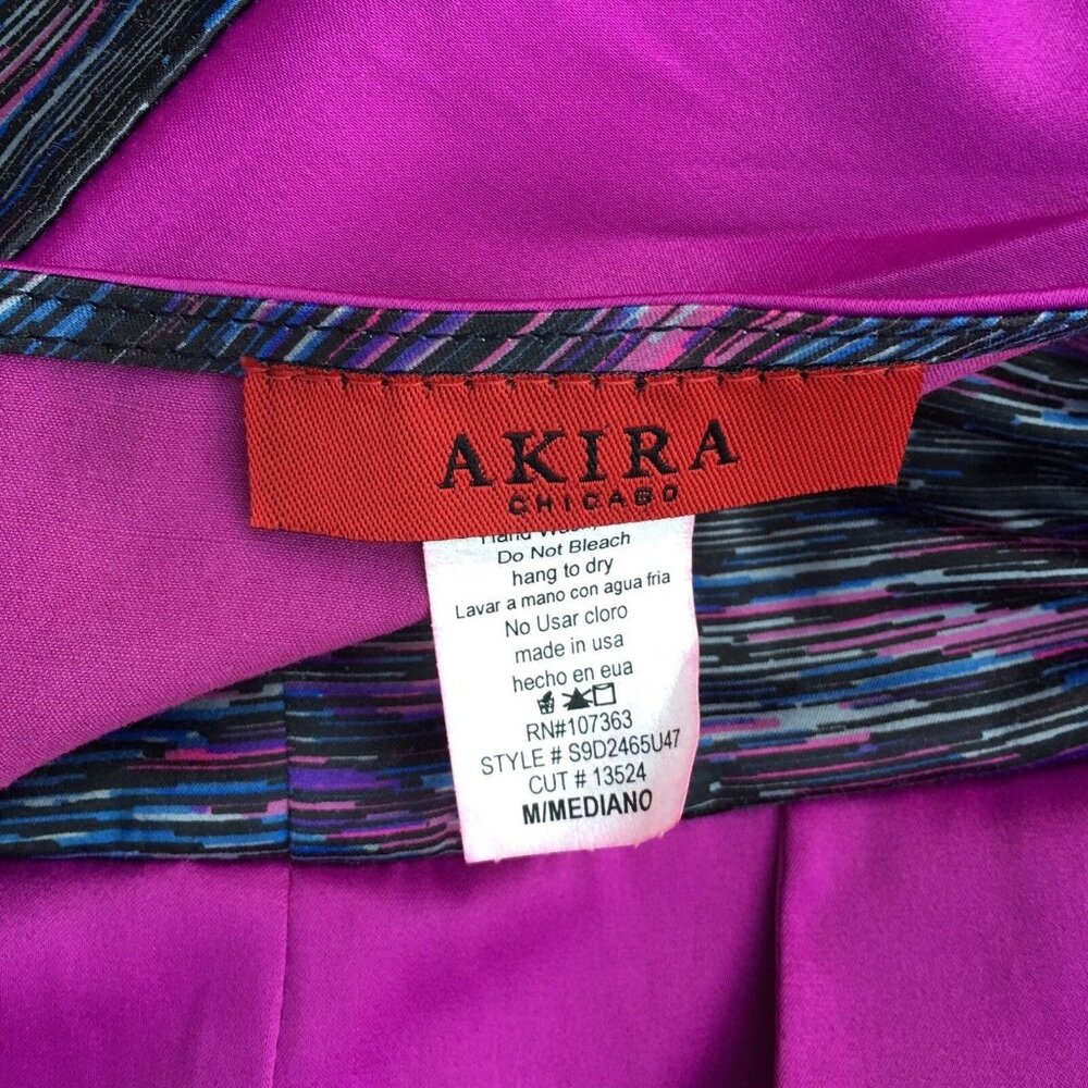 Akira Chicago Strapless Mini Dress Size M Fuchsia Purple Prom Sexy Club Stretchy - Picture 9 of 11